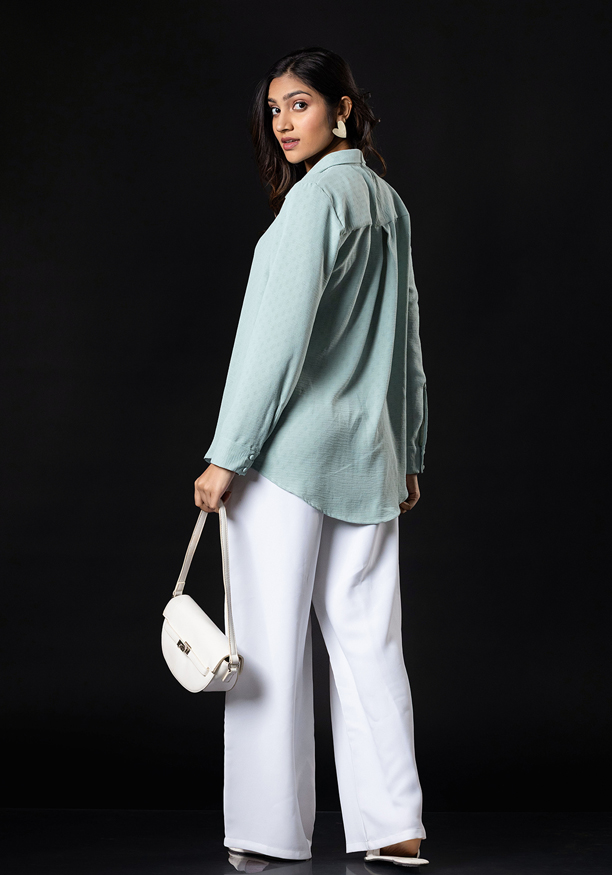 LISA LONG SLEEVE GREEN BLOUSE